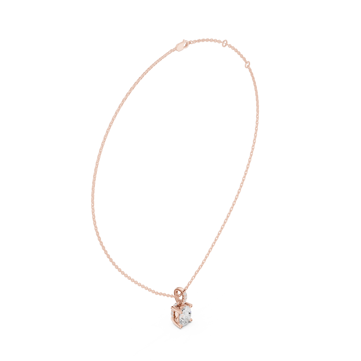 oval diamond pendant necklace