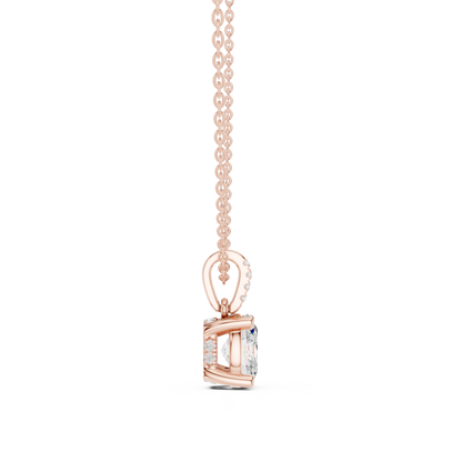 Oval Diamond Pendant Necklace