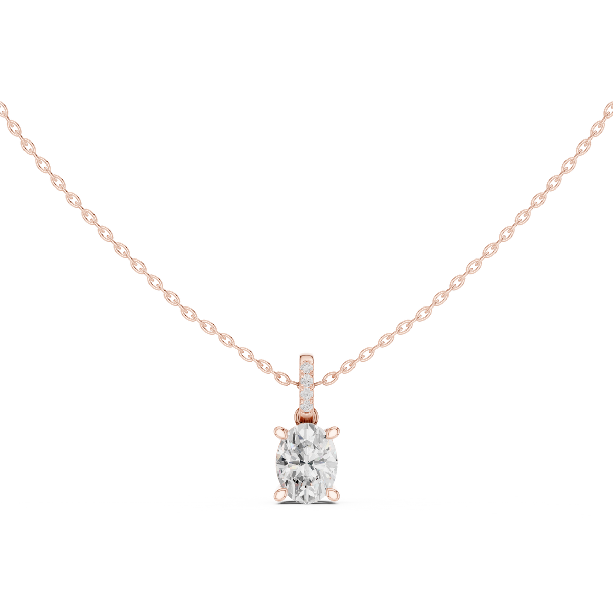 oval diamond pendant necklace