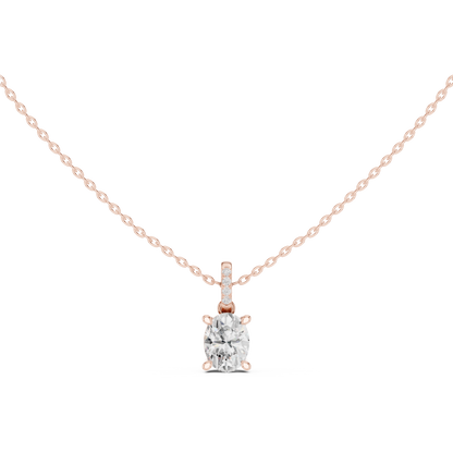 Oval Diamond Pendant Necklace