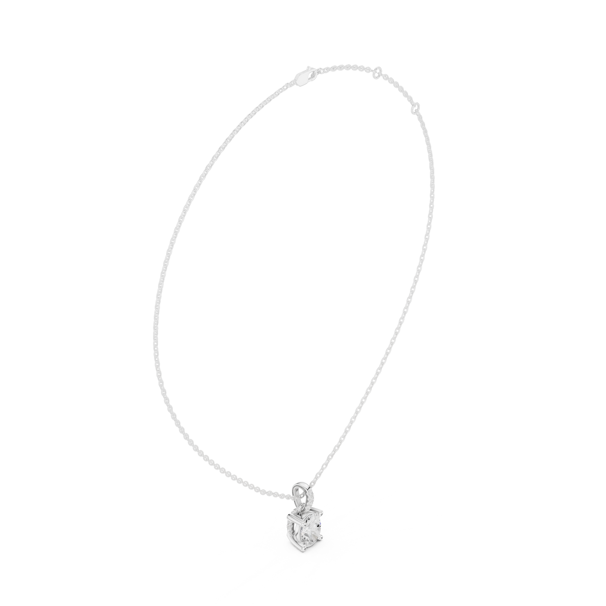 oval diamond pendant necklace