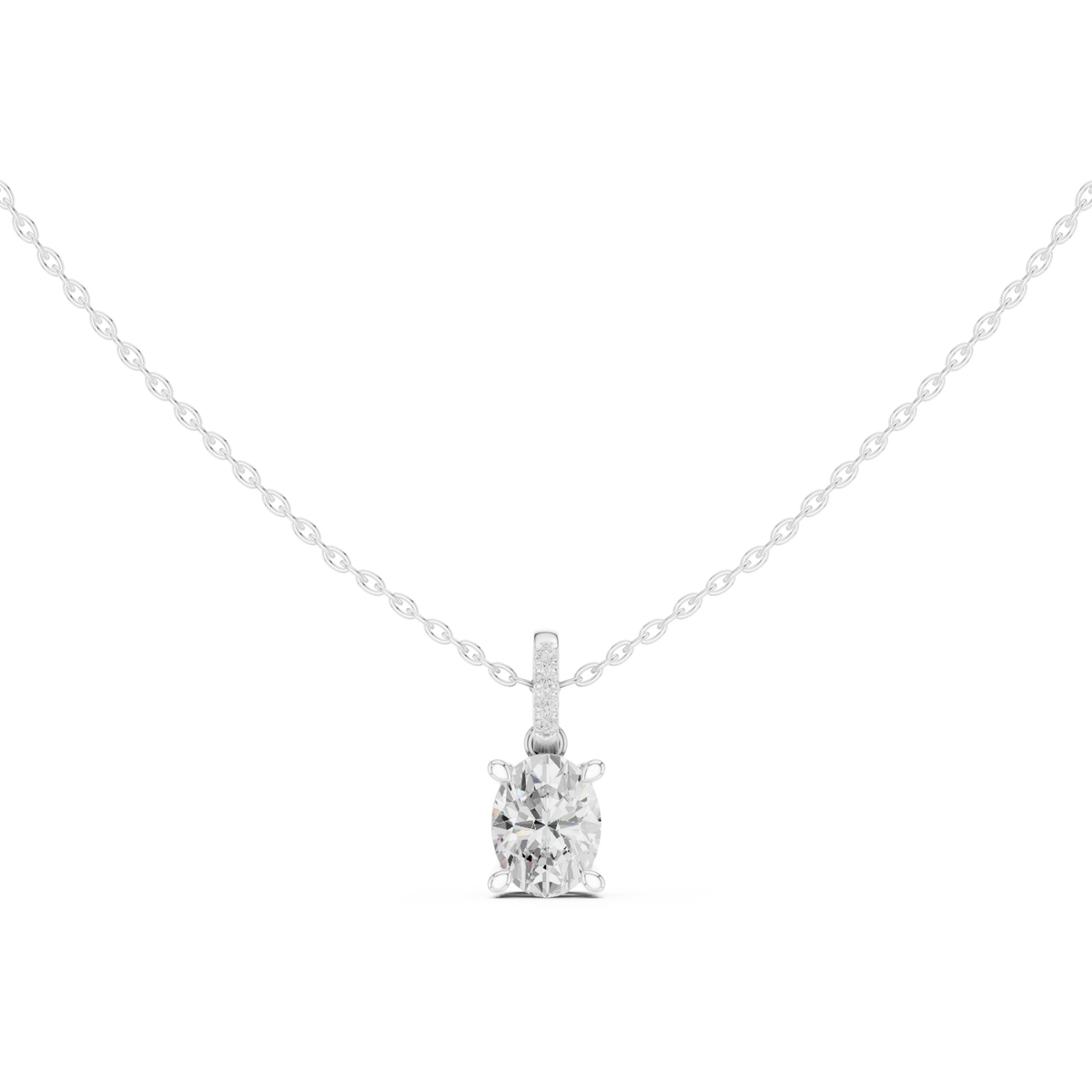 oval diamond pendant necklace