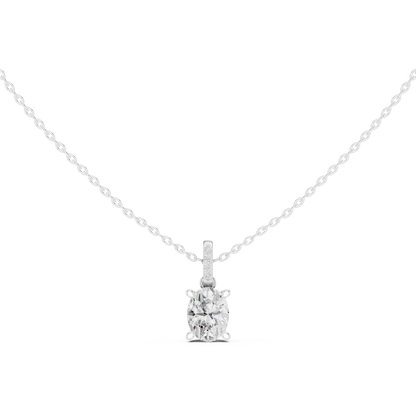 Oval Diamond Pendant Necklace
