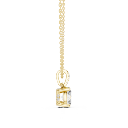 Oval Diamond Pendant Necklace