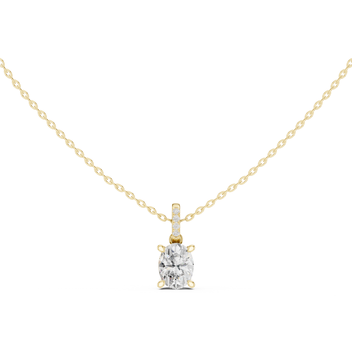 oval diamond pendant necklace