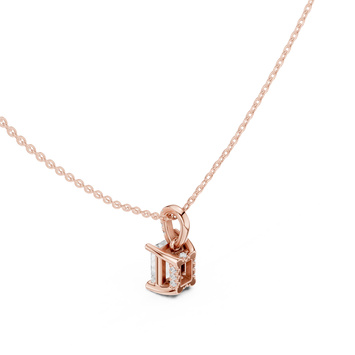 radiant diamond pendant necklace
