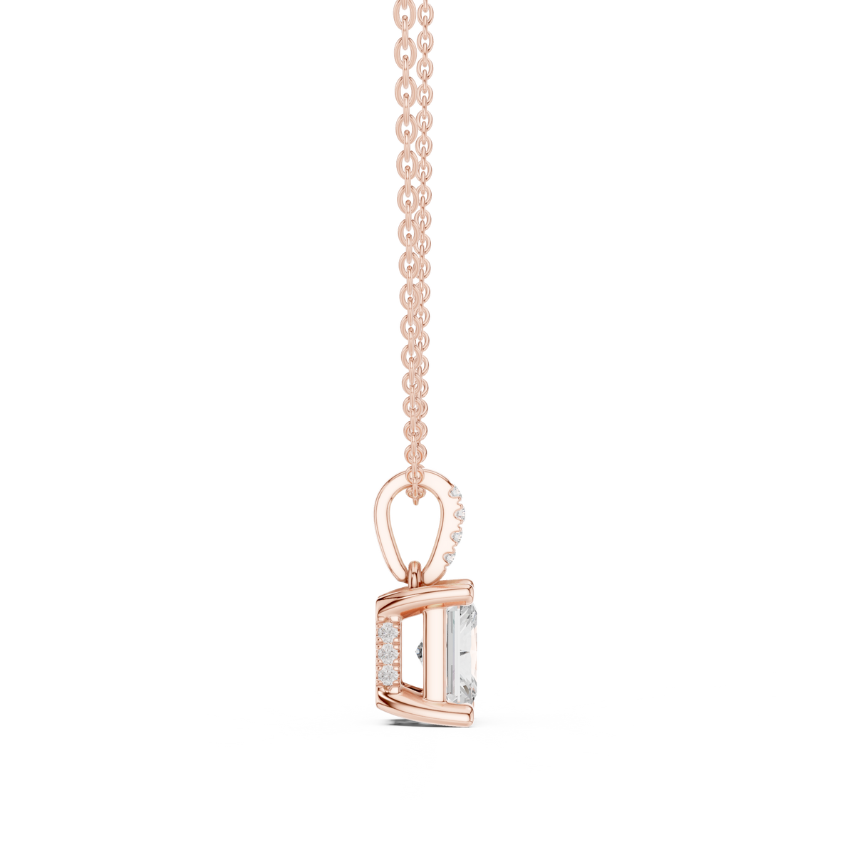 radiant diamond pendant necklace