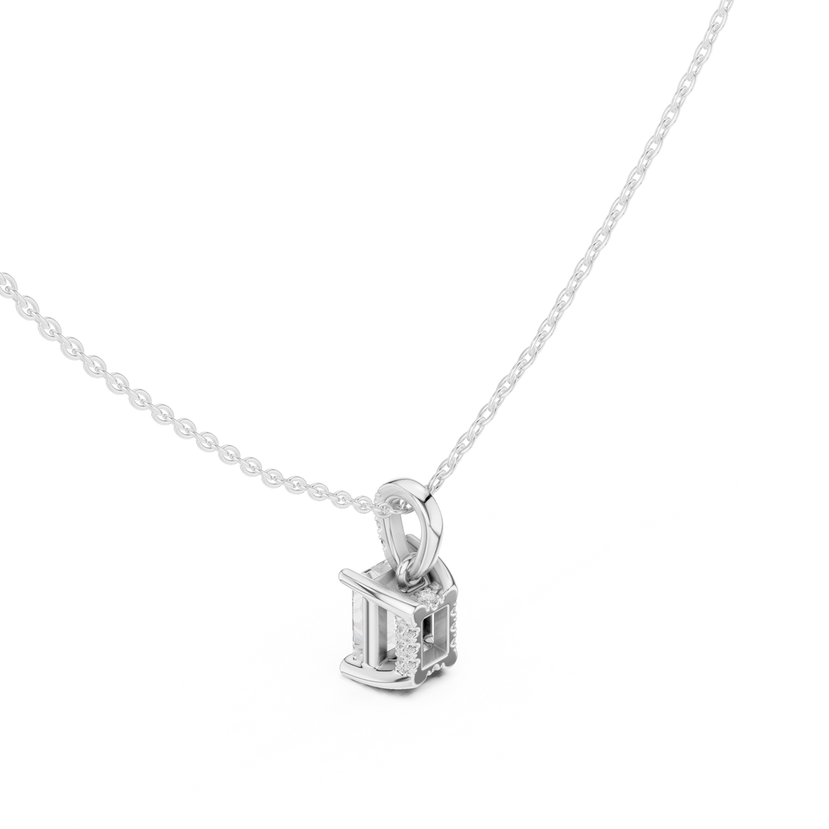 radiant diamond pendant necklace
