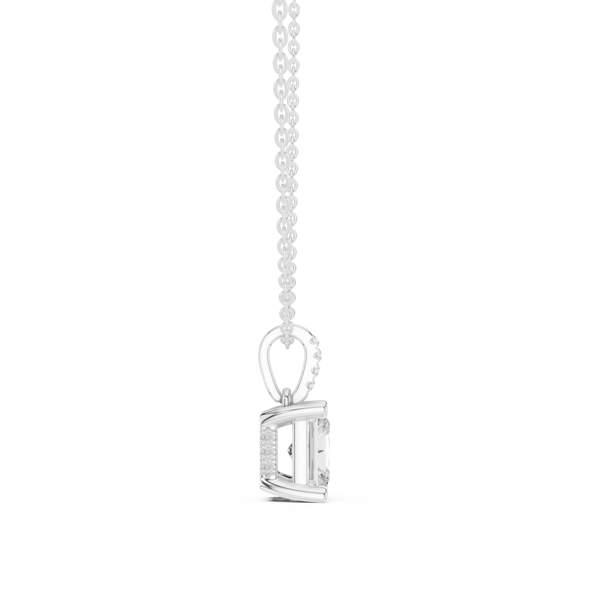 radiant diamond pendant necklace