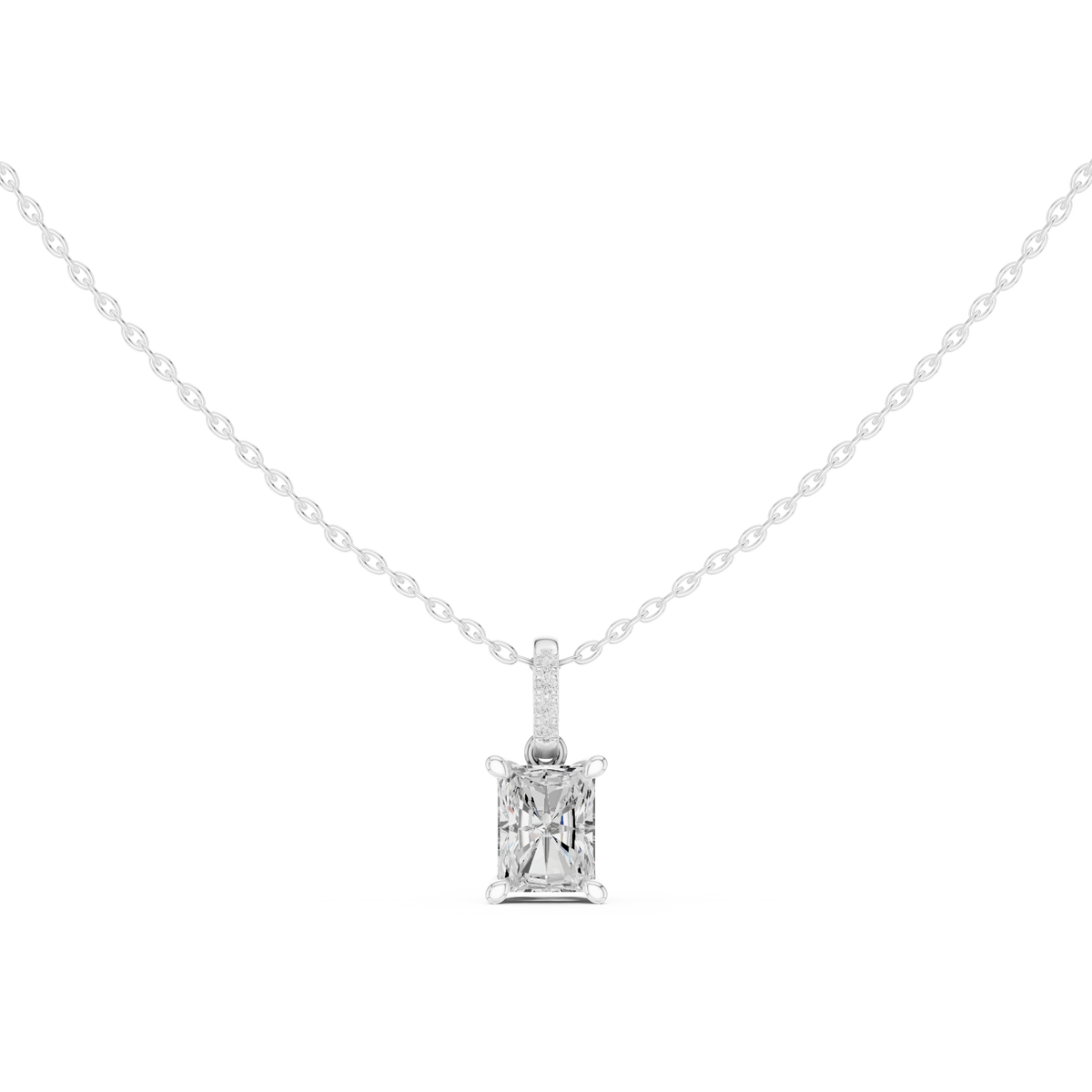 radiant diamond pendant necklace