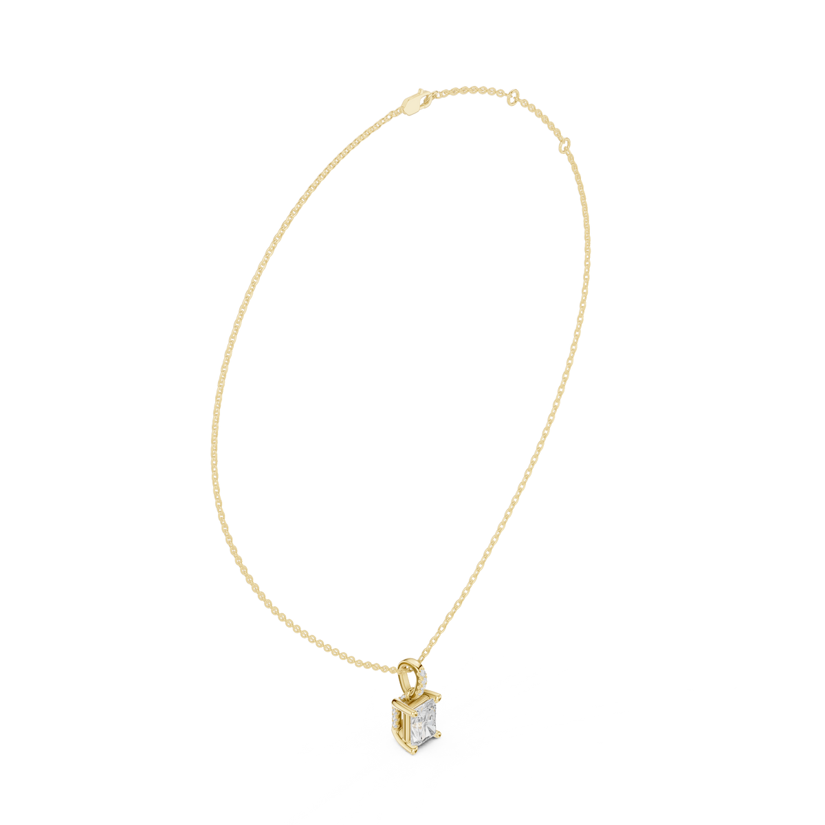 radiant diamond pendant necklace