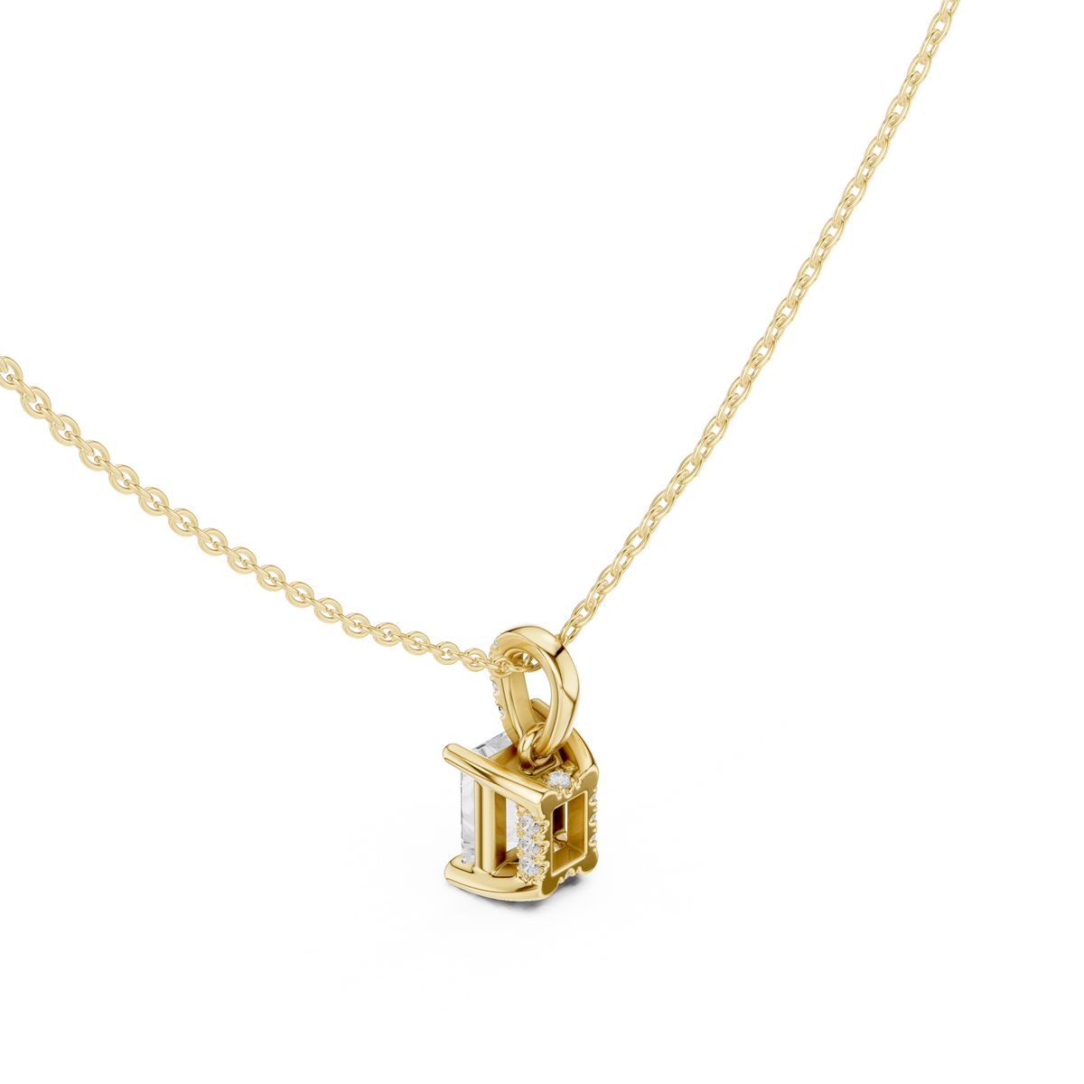 radiant diamond pendant necklace