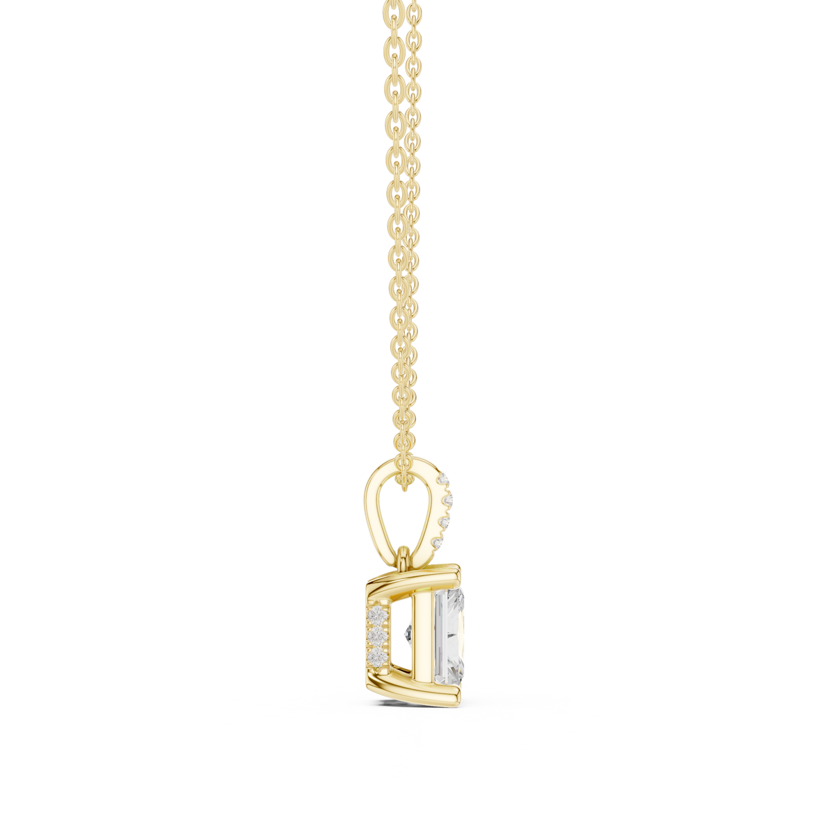 radiant diamond pendant necklace