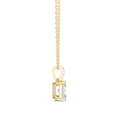 Radiant Diamond Pendant Necklace