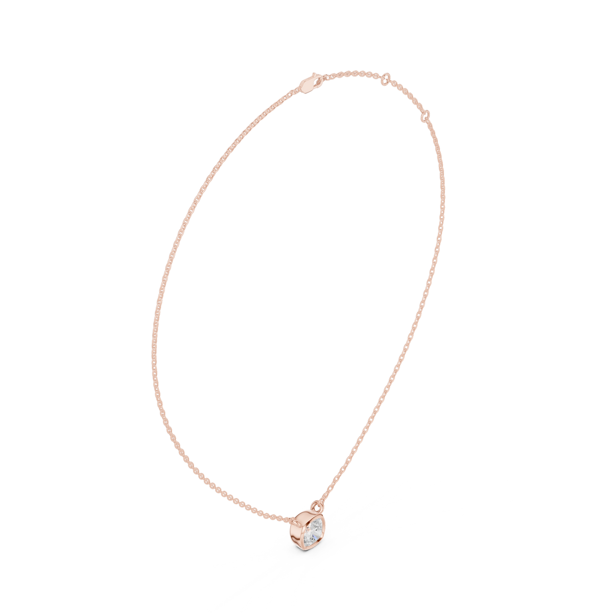 bezel cushion diamond pendant necklace