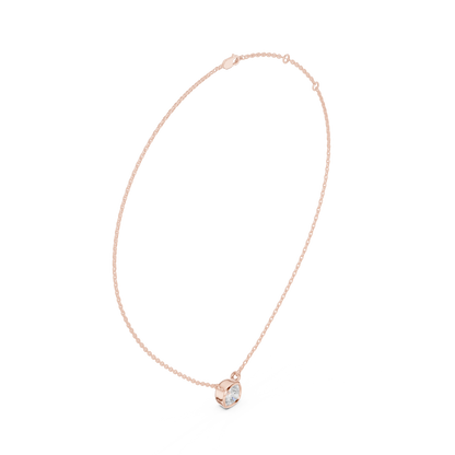 Bezel Cushion Diamond Pendant Necklace