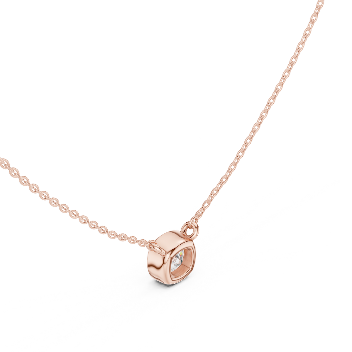 bezel cushion diamond pendant necklace
