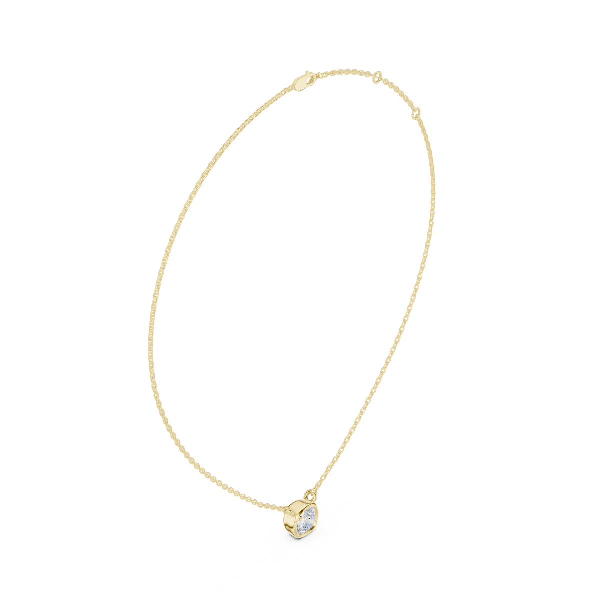 bezel cushion diamond pendant necklace