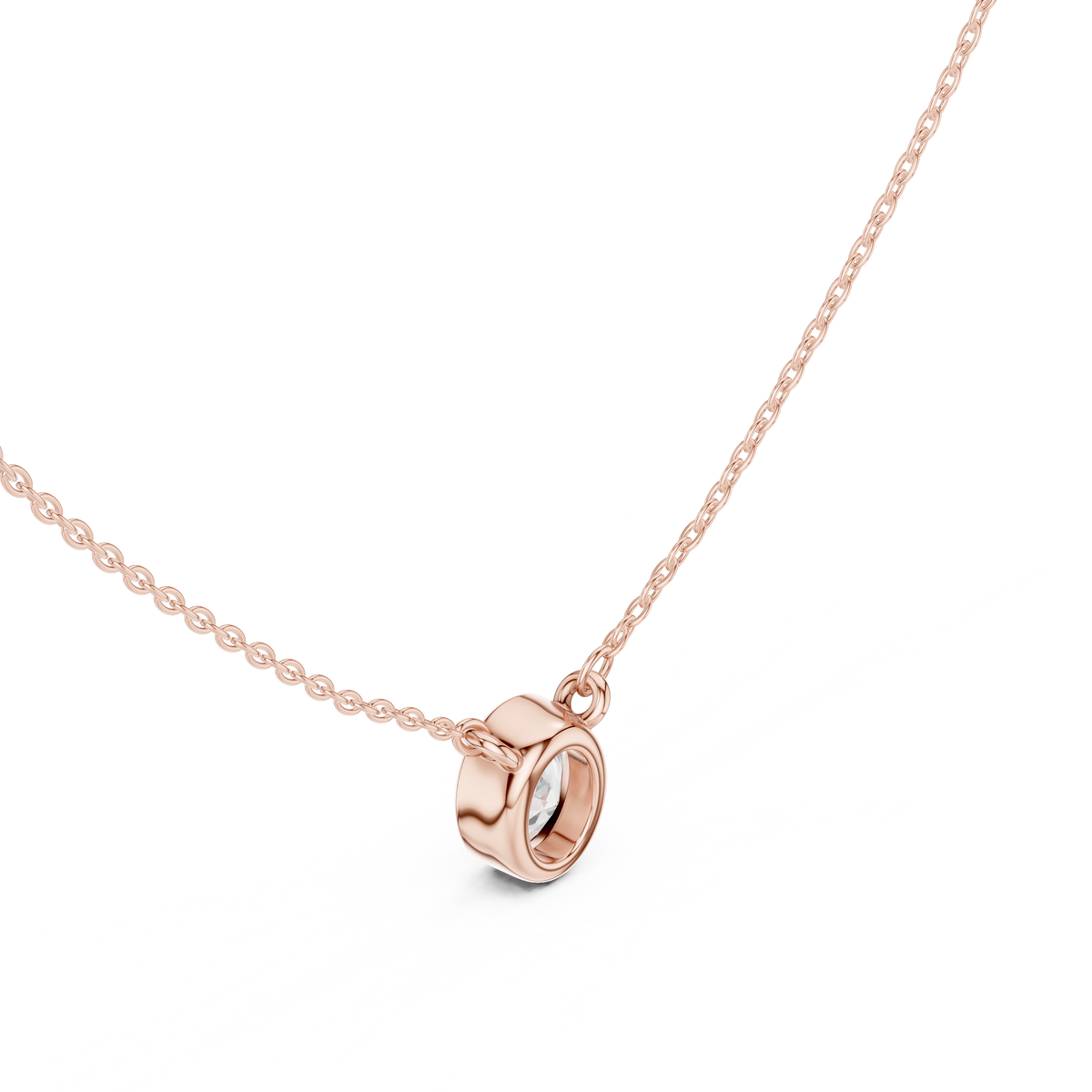 bezel oval diamond pendant necklace