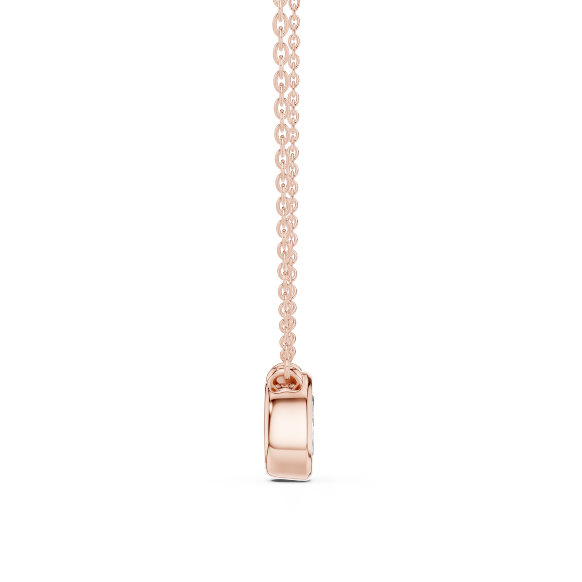 bezel oval diamond pendant necklace