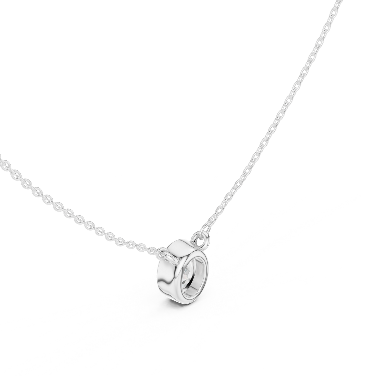 bezel oval diamond pendant necklace
