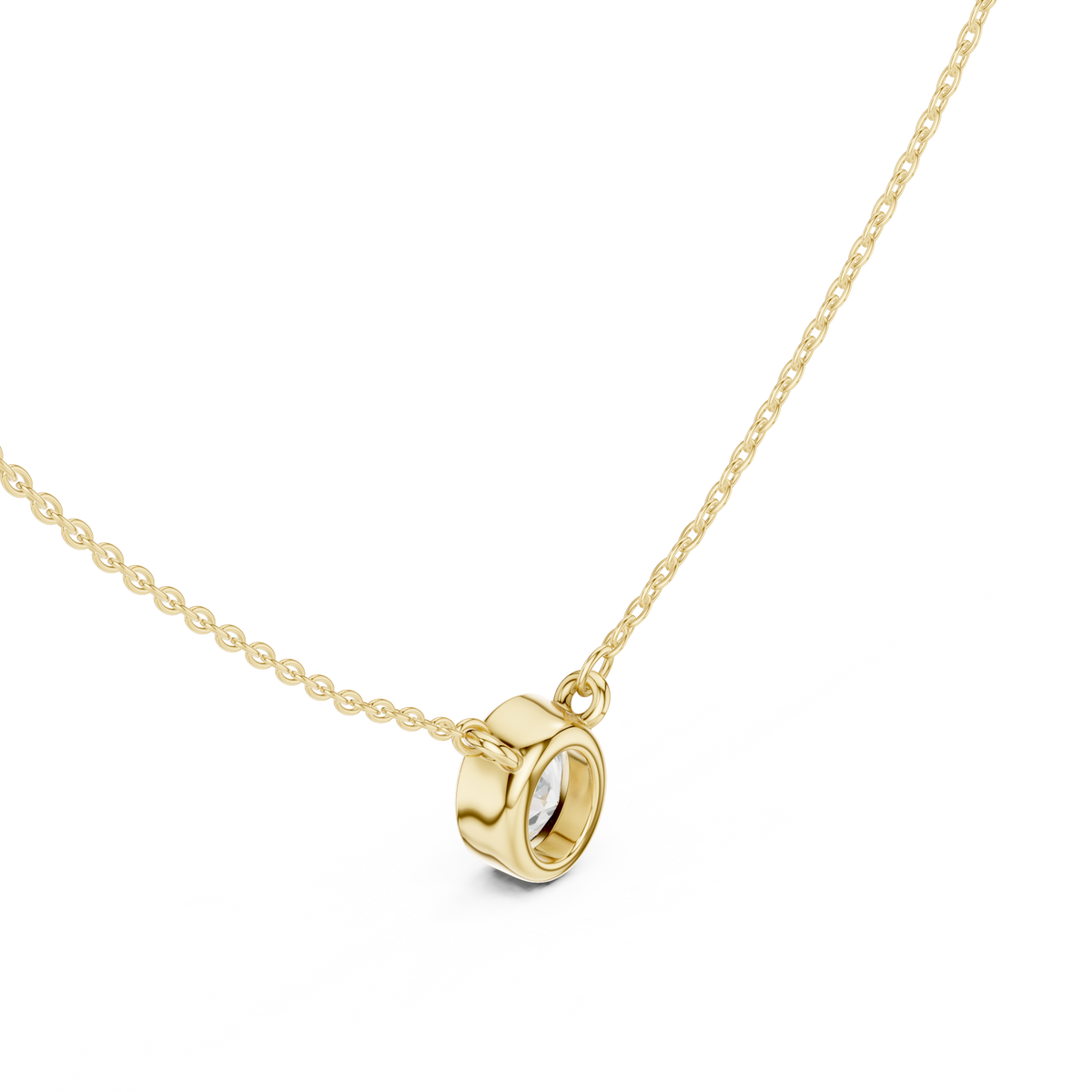 bezel oval diamond pendant necklace