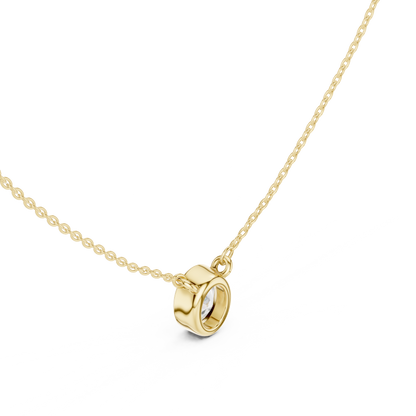 Bezel Oval Diamond Pendant Necklace