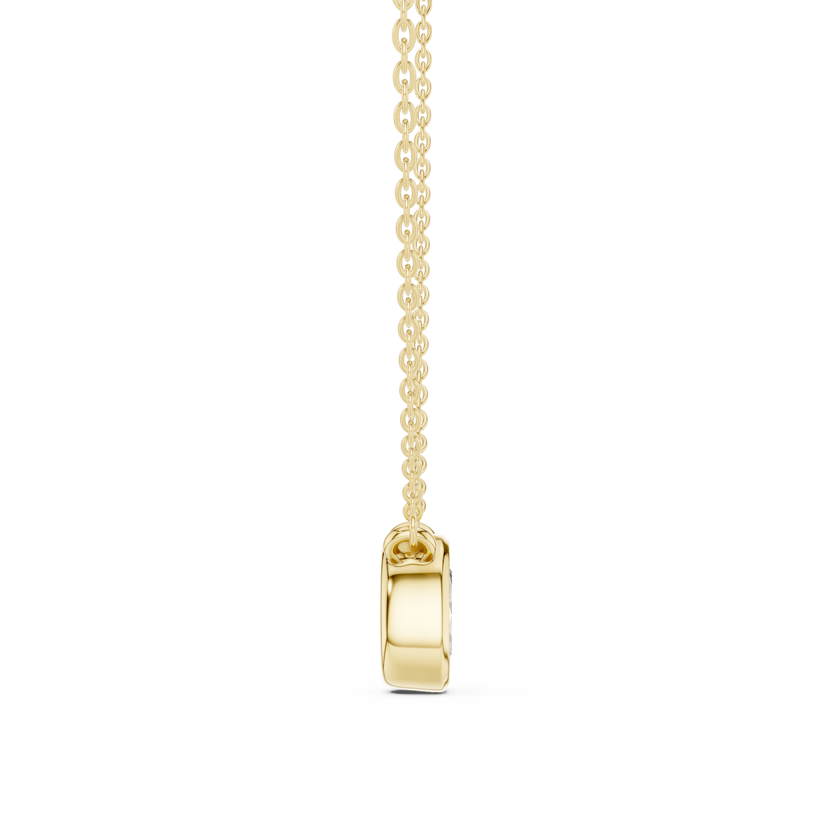 bezel oval diamond pendant necklace