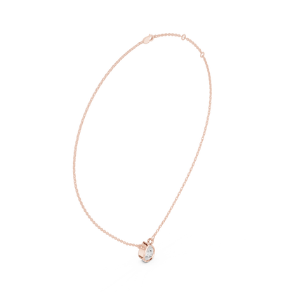 Bezel Pear Diamond Pendant Necklace