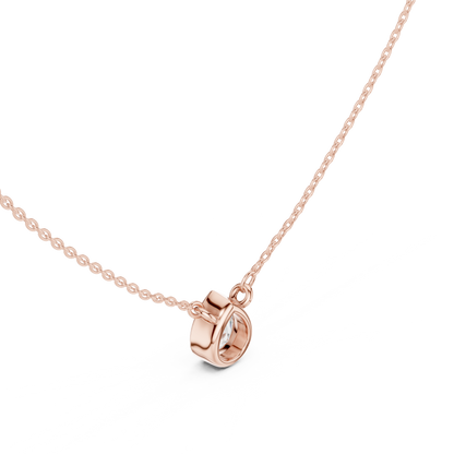 Bezel Pear Diamond Pendant Necklace