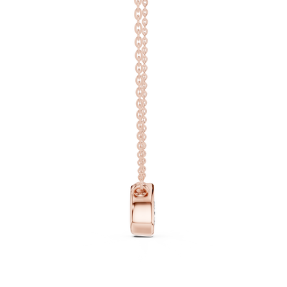 Bezel Pear Diamond Pendant Necklace