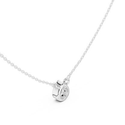 Bezel Pear Diamond Pendant Necklace