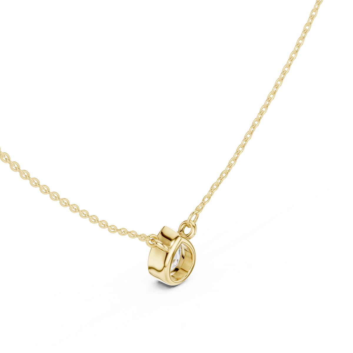 bezel pear diamond pendant necklace