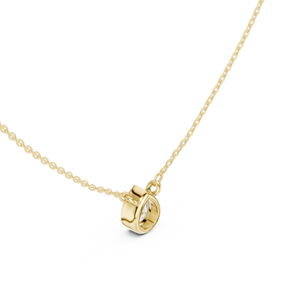 Bezel Pear Diamond Pendant Necklace