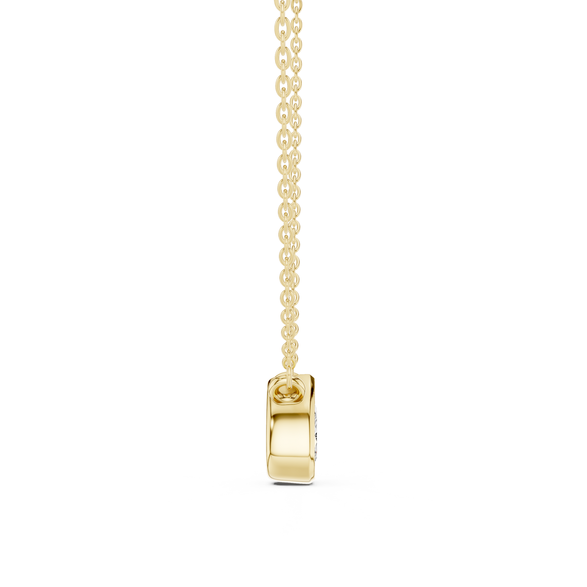 bezel pear diamond pendant necklace