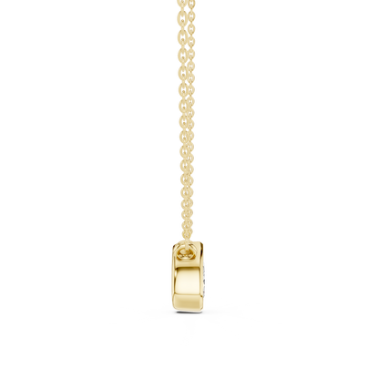 Bezel Pear Diamond Pendant Necklace