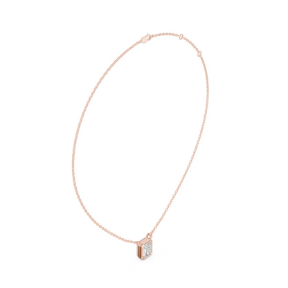 Bezel Radiant Diamond Pendant Necklace