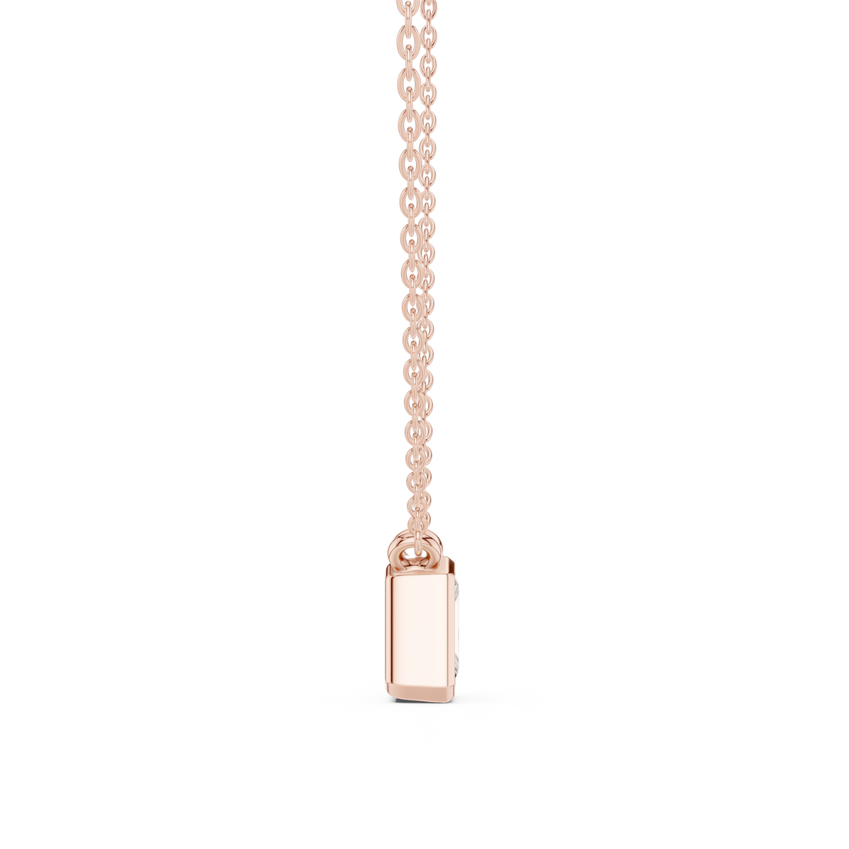 bezel radiant diamond pendant necklace