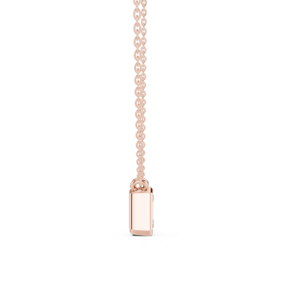 Bezel Radiant Diamond Pendant Necklace