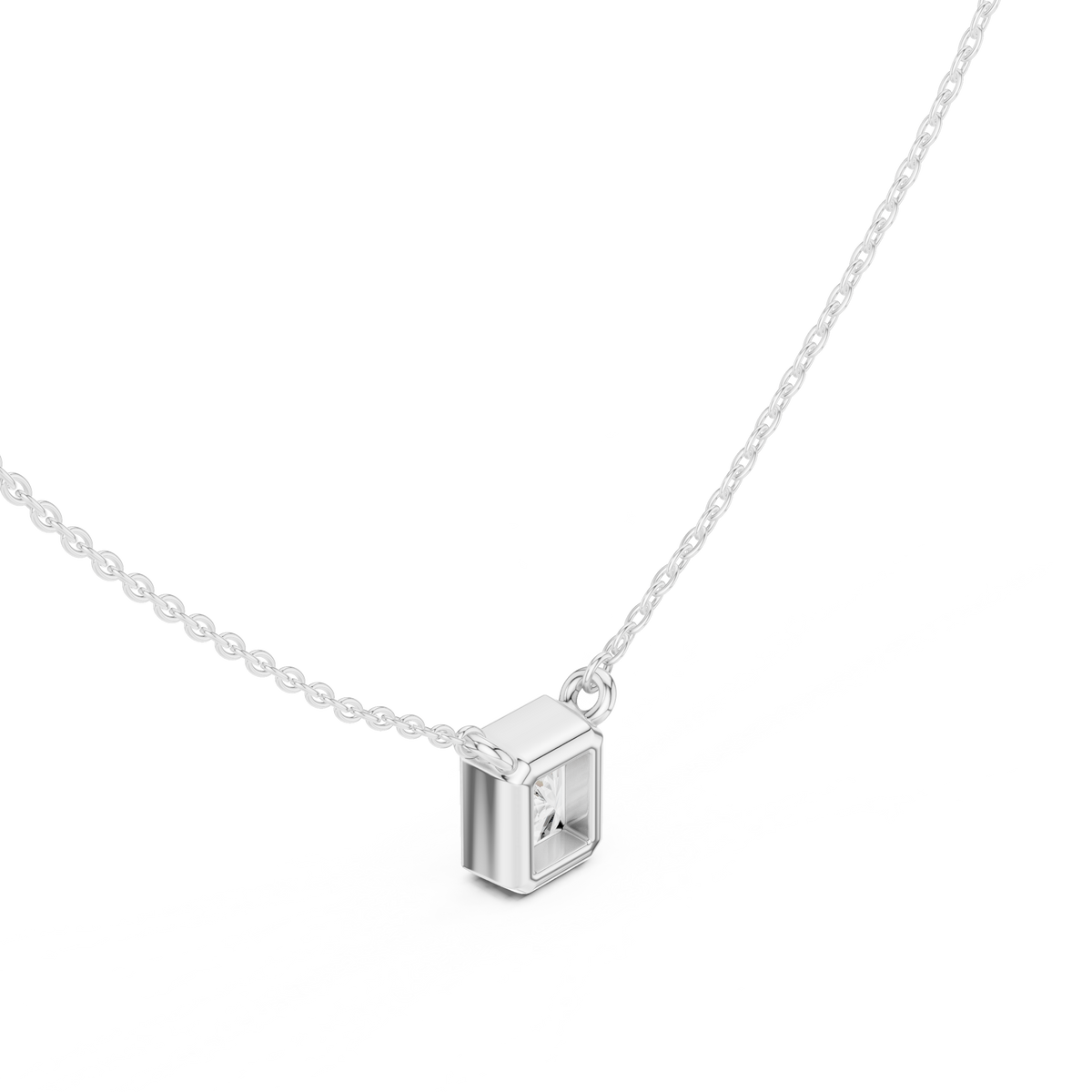 bezel radiant diamond pendant necklace