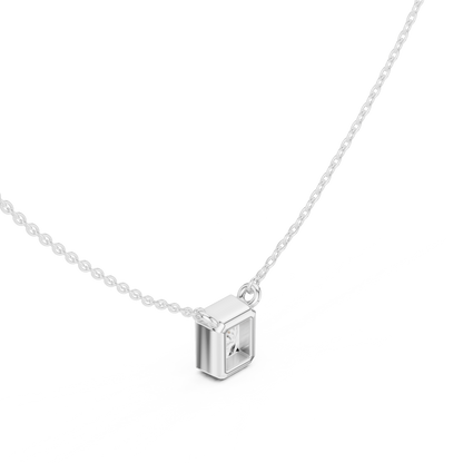 Bezel Radiant Diamond Pendant Necklace