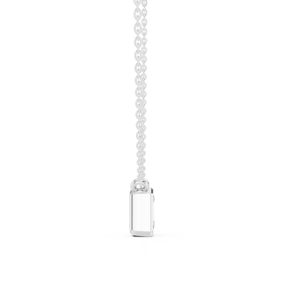 Bezel Radiant Diamond Pendant Necklace