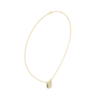 Bezel Radiant Diamond Pendant Necklace