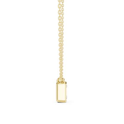 Bezel Radiant Diamond Pendant Necklace