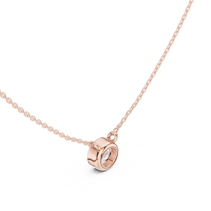 Bezel Round Diamond Pendant Necklace