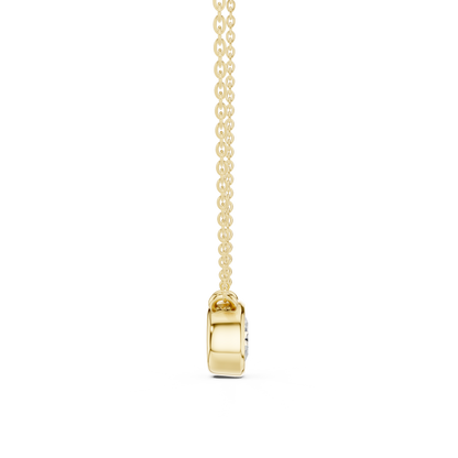 Bezel Round Diamond Pendant Necklace