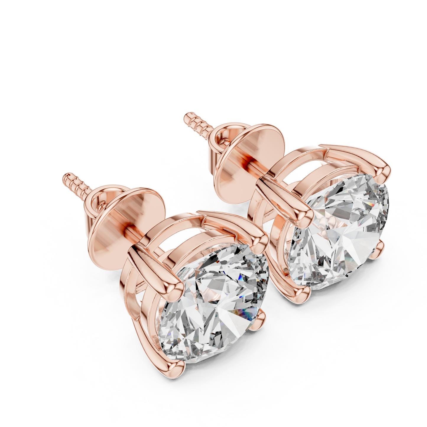 round brilliant stud earrings