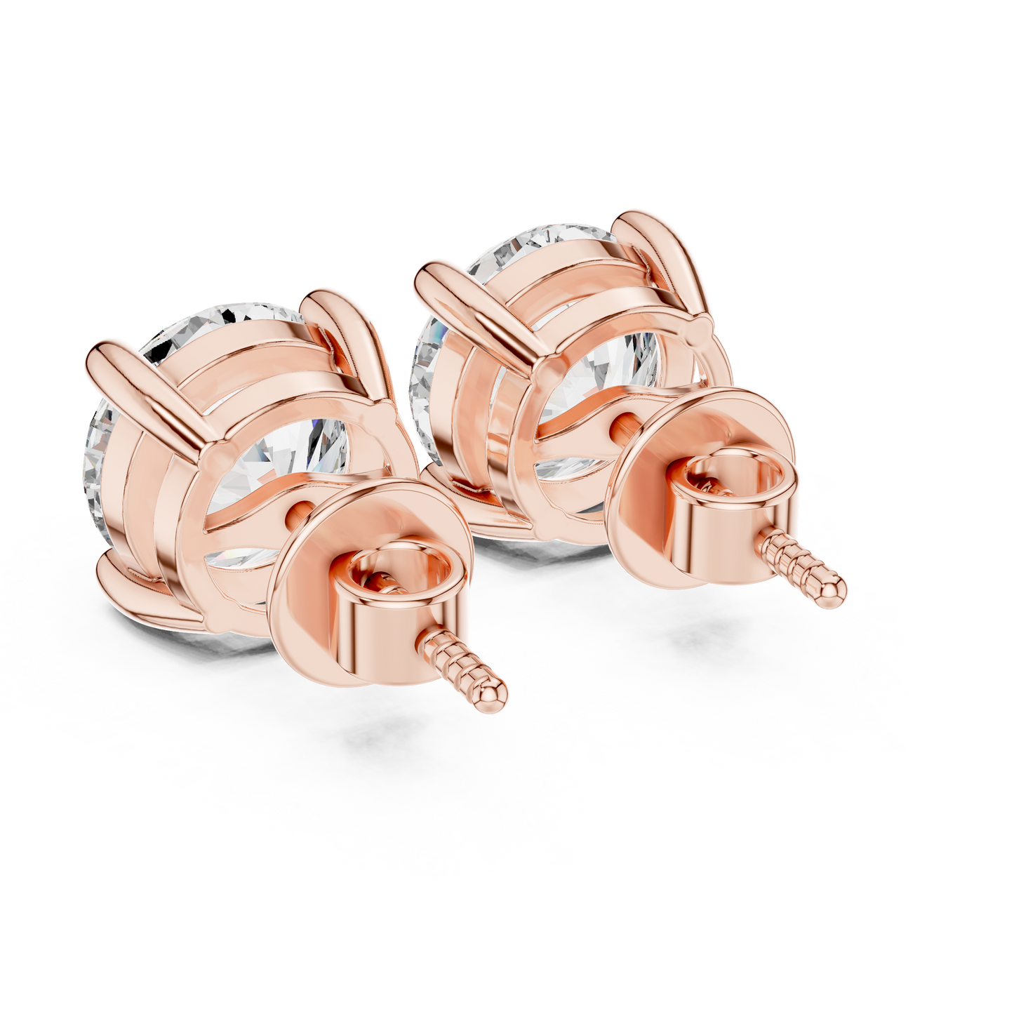 round brilliant stud earrings