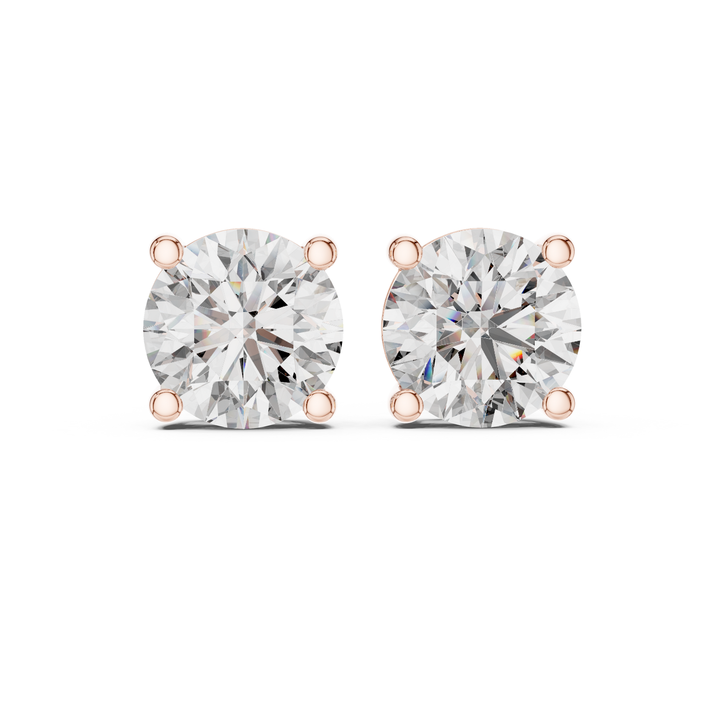 round brilliant stud earrings