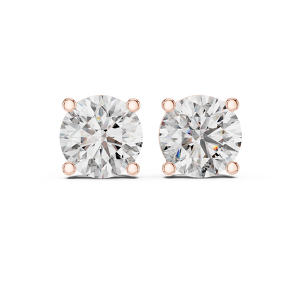 Round Brilliant Stud Earrings